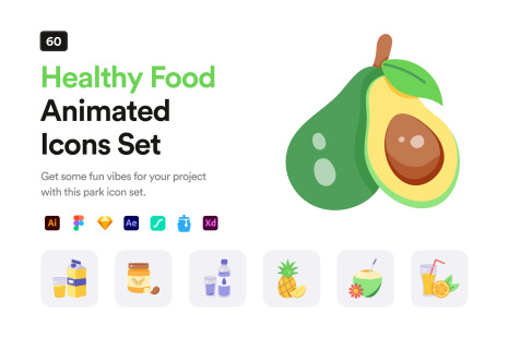 Animated Healthy Food Icons