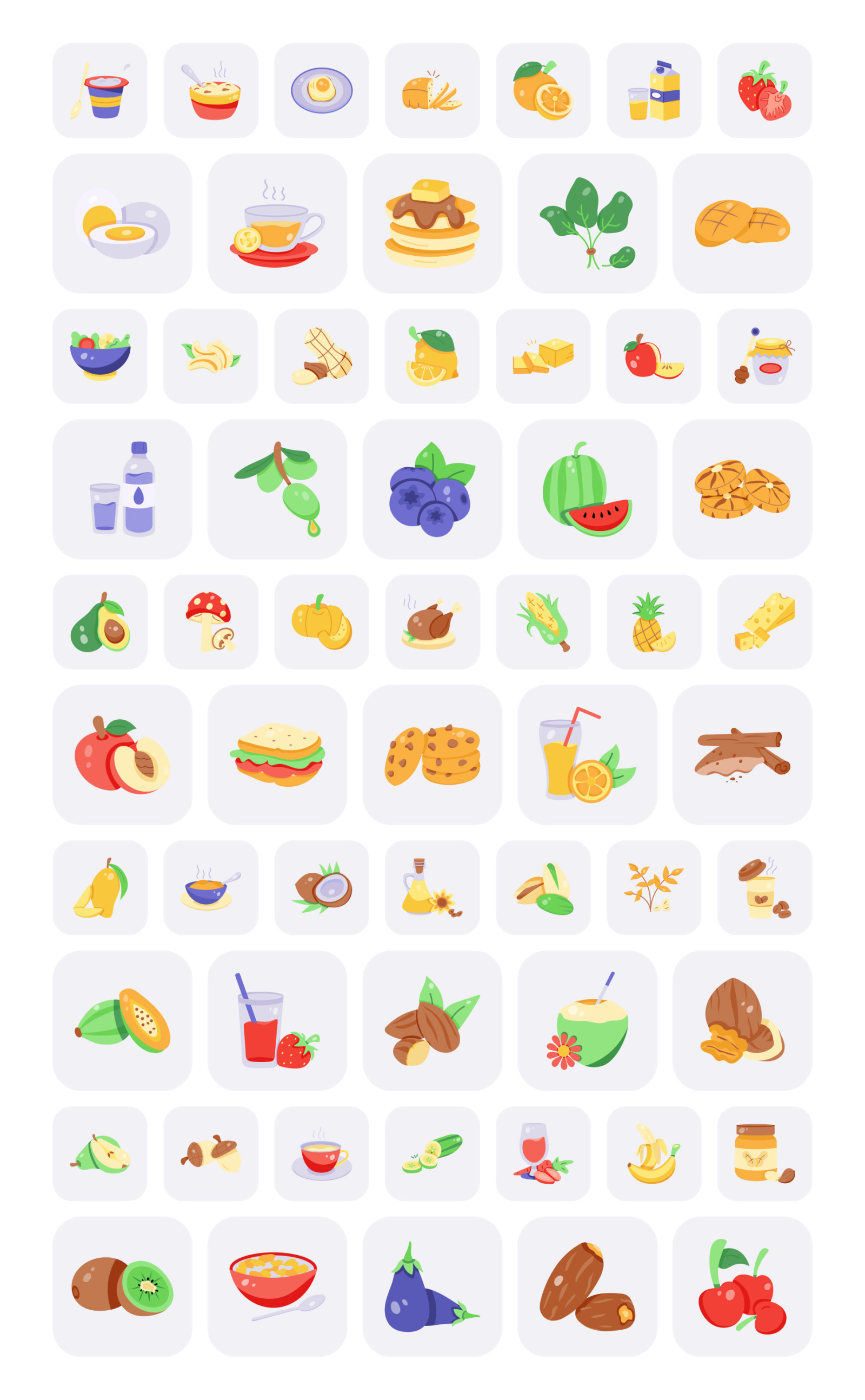Animated Healthy Food Icons