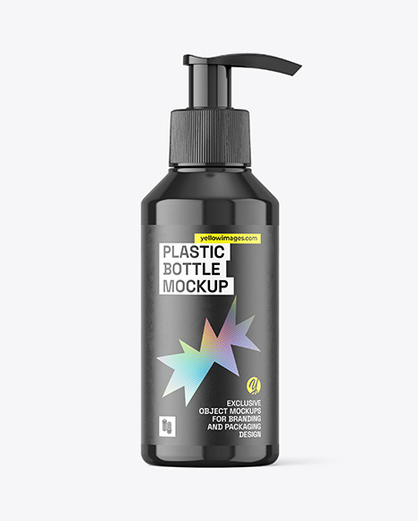 Glossy Plastic Bottle w/ Pump Mockup