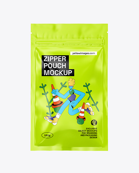 Glossy Pouch with Zipper Mockup