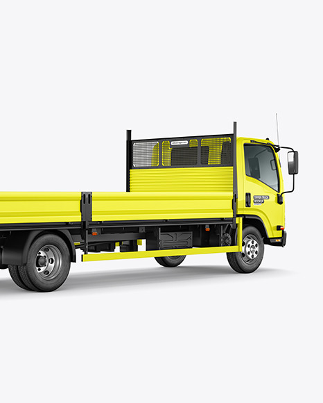 Tipper Truck Mockup - Back Half Side View
