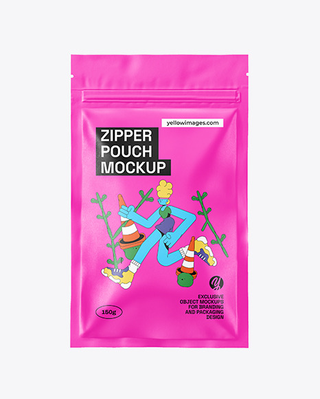 Matte Pouch with Zipper Mockup