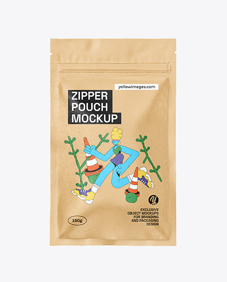 Kraft Pouch with Zipper Mockup