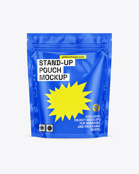 Glossy Stand-Up Pouch Mockup