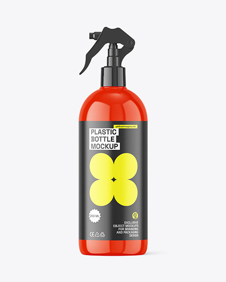 Glossy Plastic Trigger Spray Bottle Mockup