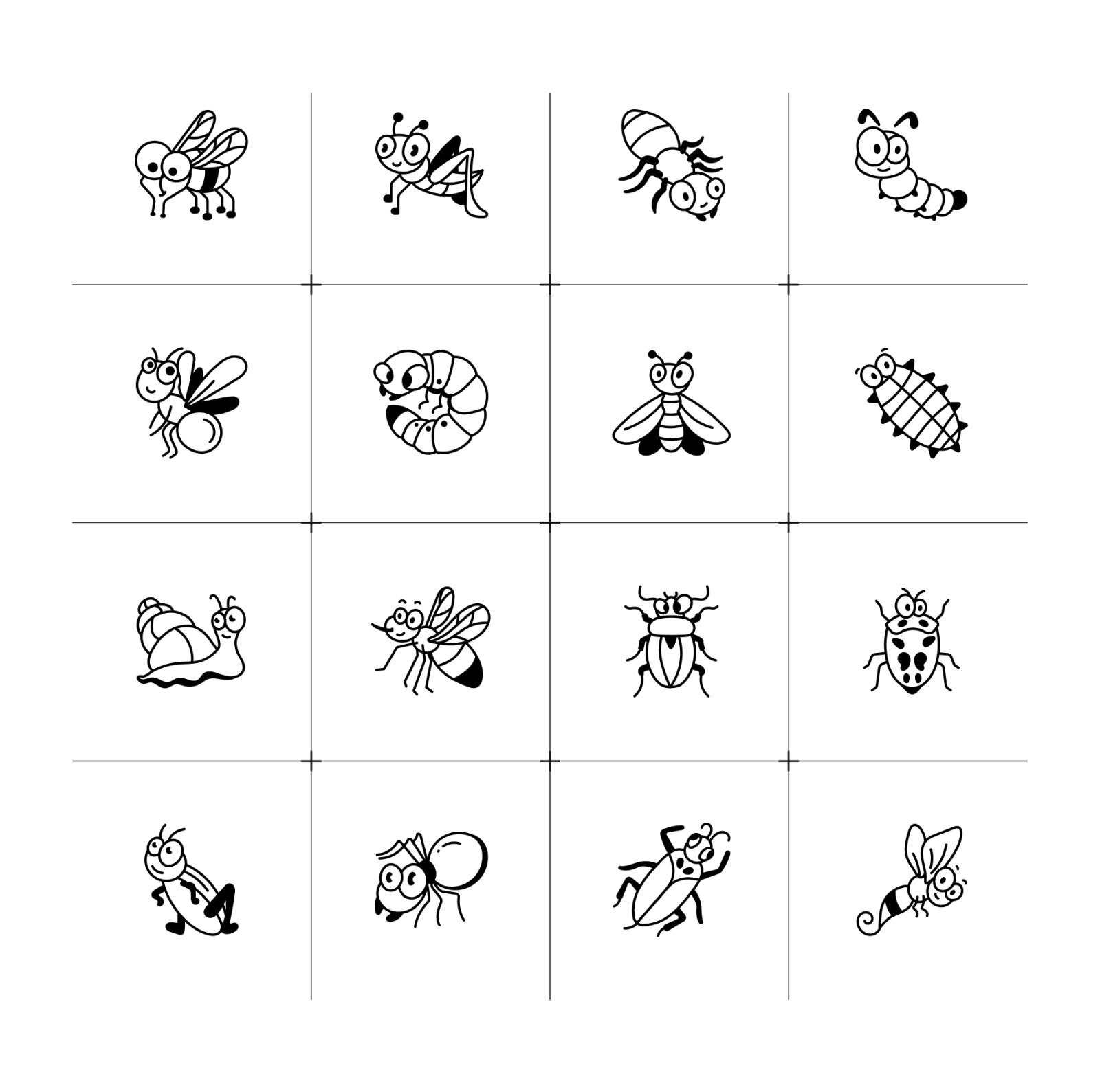 Animated Doodle Bug Set on Yellow Images Creative Store