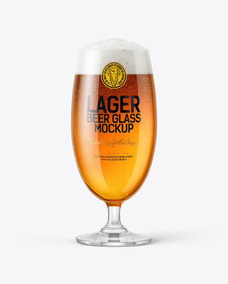 Lager Beer Glass Mockup