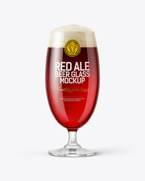 Red Ale Beer Glass Mockup