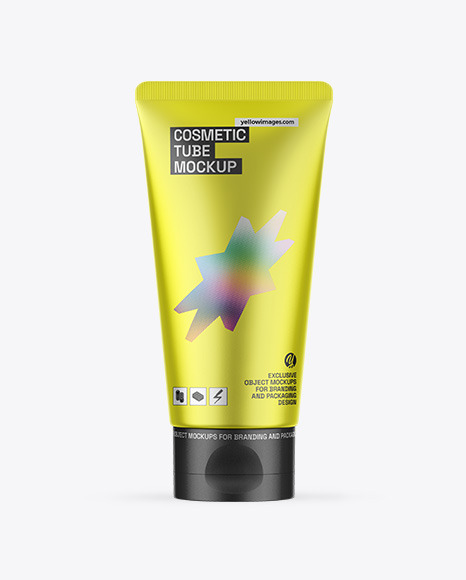Matte Metallic Cosmetic Tube Mockup