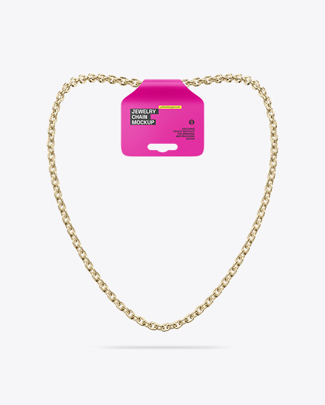 Jewelry Chain Necklace with Label Mockup