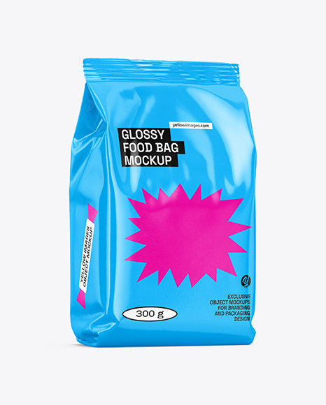 Glossy Food Bag Mockup