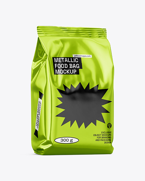 Metallic Food Bag Mockup