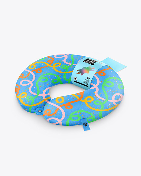 Travel Pillow Mockup - Half Side View