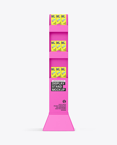 Display Stand w/ Boxes Mockup