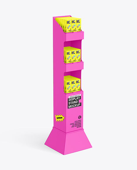 Display Stand w/ Boxes Mockup