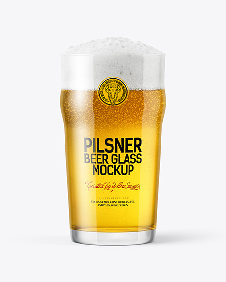 Pilsner Beer Glass Mockup