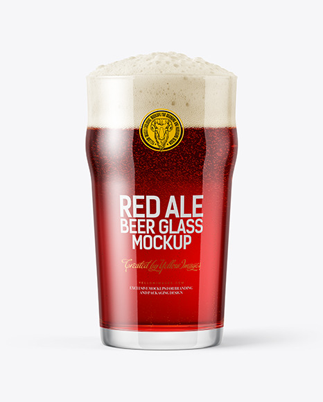 Red Ale Beer Glass Mockup