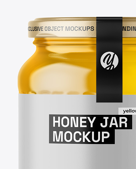 Clear Glass Jar with Honey Mockup