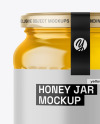 Clear Glass Jar with Honey Mockup
