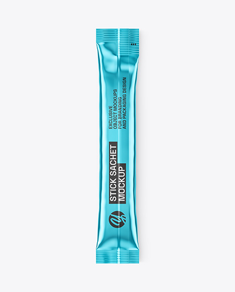 Metallic Stick Sachet Mockup