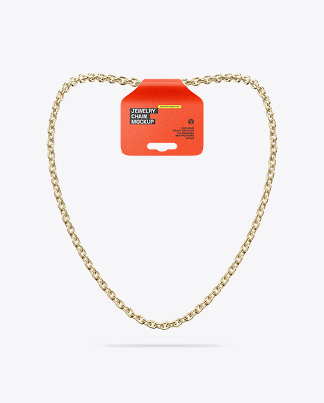 Jewelry Chain Necklace with Kraft Label Mockup