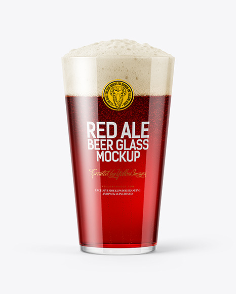 Red Ale Beer Glass Mockup