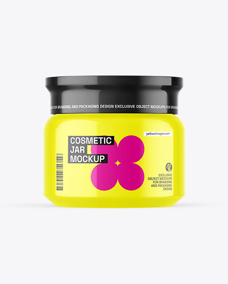 Glossy Cosmetic Jar Mockup