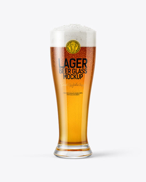 Lager Beer Glass Mockup