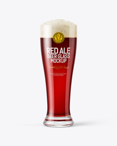 Red Ale Beer Glass Mockup