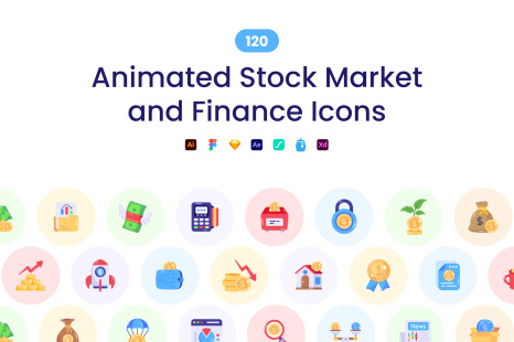 Animated Stock Market and Finance Ic