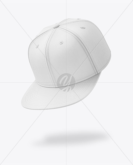 Flying Snapback Cap w/ Sticker Mockup