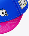 Flying Snapback Cap w/ Sticker Mockup
