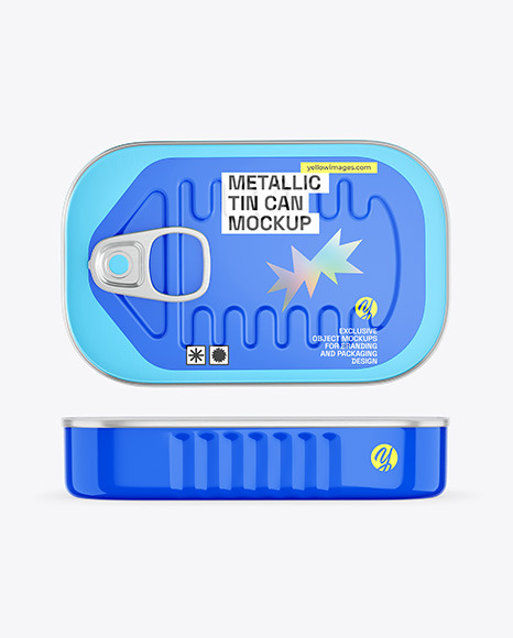 Tin Can with Glossy Finish Mockup