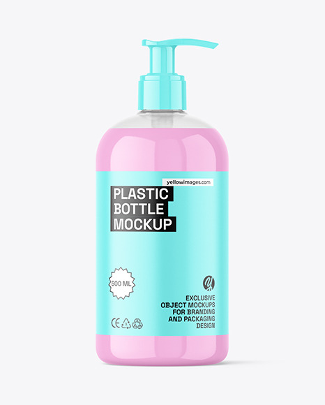 Clear Plastic Bottle w/ Pump Mockup