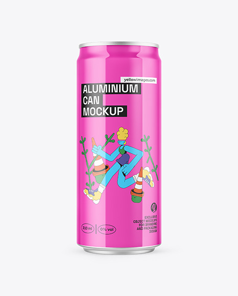 310ml Sleek Can With Glossy Finish Mockup