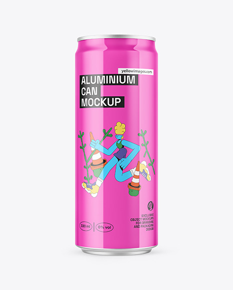 330ml Sleek Can With Glossy Finish Mockup