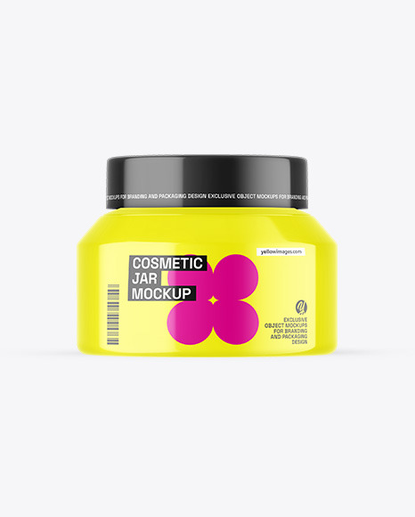 Glossy Cosmetic Jar Mockup