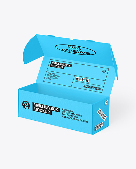 Opened Textured Mailing Box Mockup