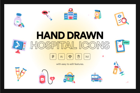 Hand Drawn Hospital Icons