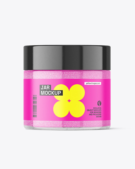 Clear Glass Glitter Jar Mockup