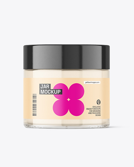 Clear Glass Cream Jar Mockup