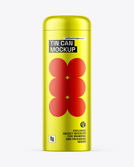 Matte Metallic Tin Can Mockup
