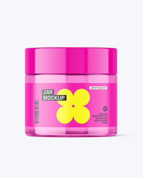 Colored Glass Jar Mockup