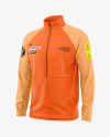 Men's Quarter Zip Windbreaker Jacket Mockup - Half Side View