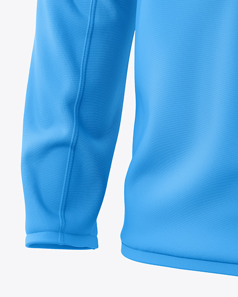 Men's Quarter Zip Windbreaker Jacket Mockup - Half Side View