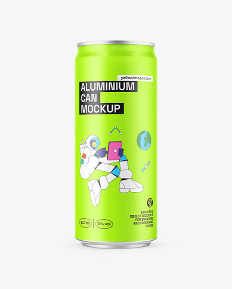 310ml Sleek Can With Matte Finish Mockup