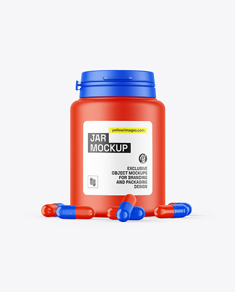 Matte Jar W/ Pills Mockup