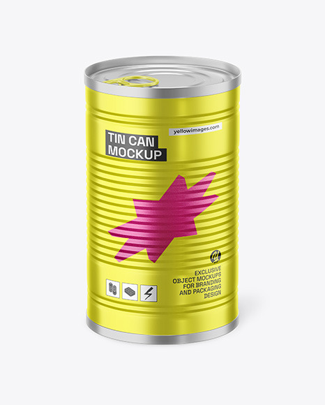 Matte Metallic Tin Can Mockup