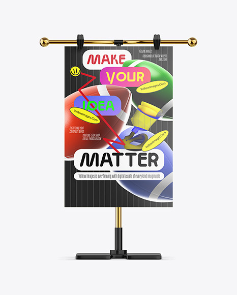 Adjustable Poster Stand Mockup