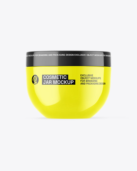 Glossy Cosmetic Jar Mockup